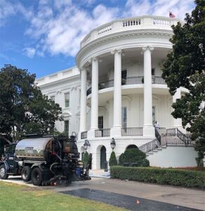 Another angle of Blacklidge applying its patented, American-made asphalt solution, UltraFuse in front of the White House in Washington, D.C.